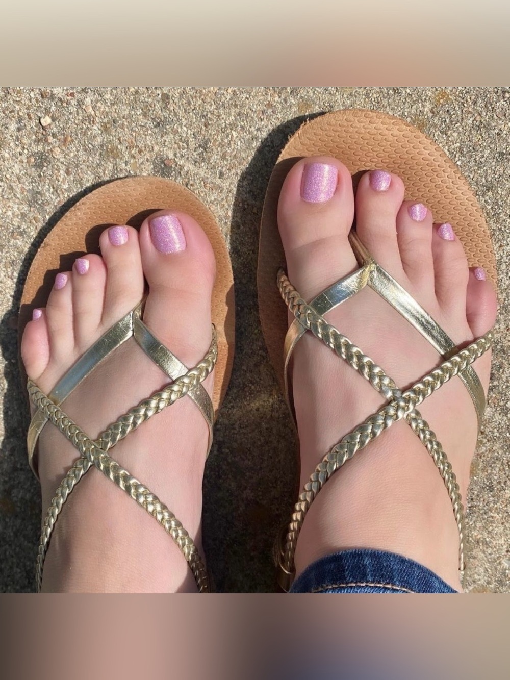 *Retired* Color Street: Call Your Blush (Pedicure) | Pink Pastel Glitter Gold - Picture 2 of 14
